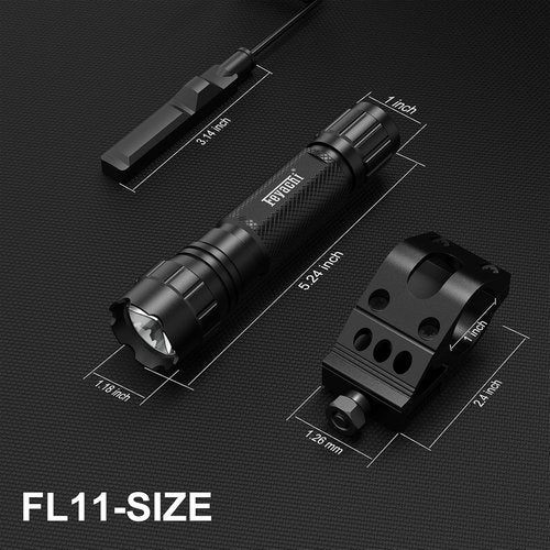 Feyachi Tactical Flashlight - 1200 Lumen LED Light with Picatinny Rail Mount & Pressure Switch