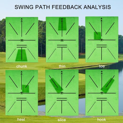 Nogcay Golf Hitting Mat, Golf Practice Mat for Training Chipping Show Swing Path Feedback, Golf Swing Training Strike Mat for Indoor and Outdoor Use