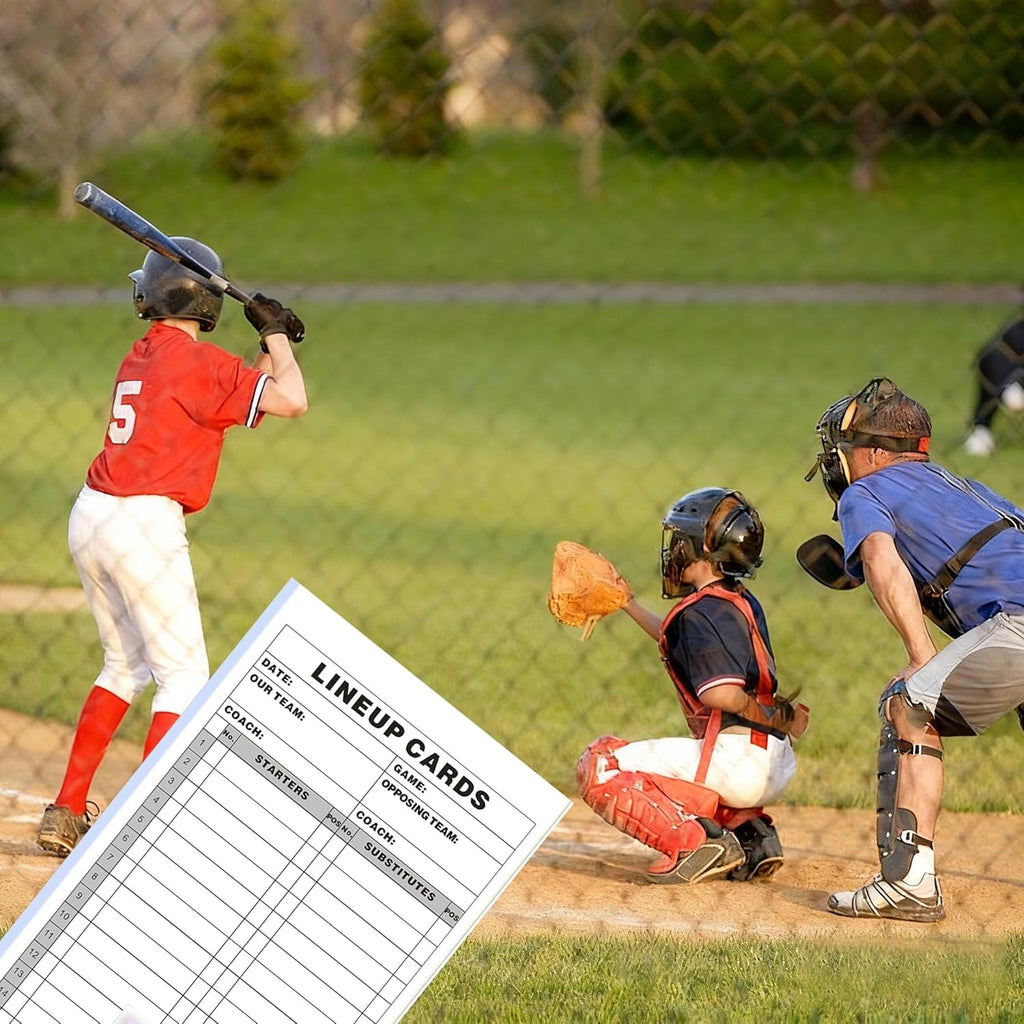 Scorebook Pro | Baseball & Softball Carbonless Lineup Card Book - 4.5x8 in, 100 Sheets, 18 Player Roster