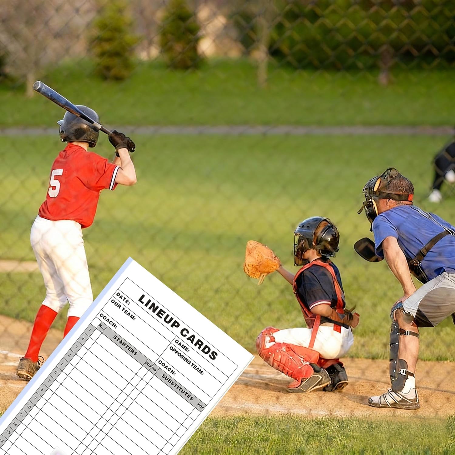 Scorebook Pro | Baseball & Softball Carbonless Lineup Card Book - 4.5x8 in, 100 Sheets, 18 Player Roster