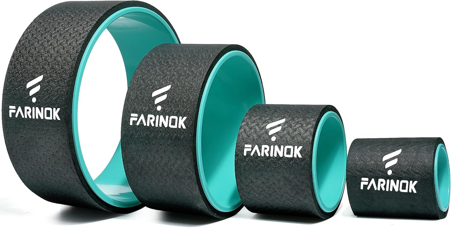 Skiennix Yoga Wheel Set - 3+1 Upgraded 10MM Thick Back Rollers for Pain Relief & Stretching