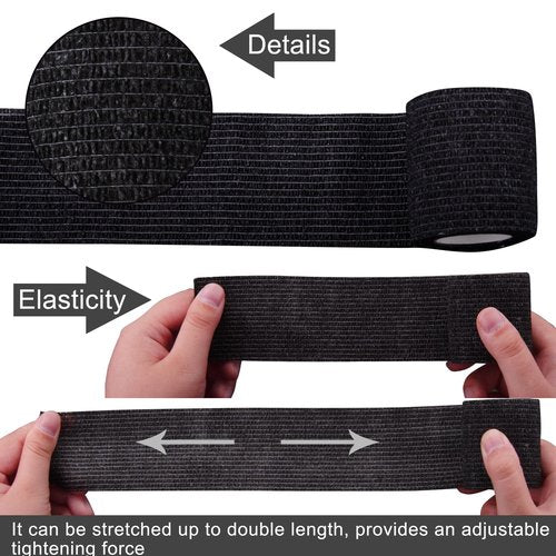 BQTQ 168 Rolls Self Adhesive Bandage Wrap 2 Inch Self Adherent Wraps Black Stretch Selfstick Bandages for Wrist Ankle Swelling Sprains