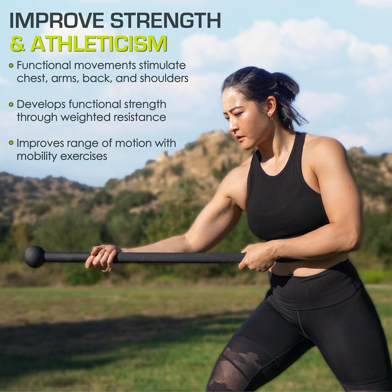 ProsourceFit Steel Macebell - Heavy Duty Workout Mace with Non-Slip Grip for Strength & Core Training