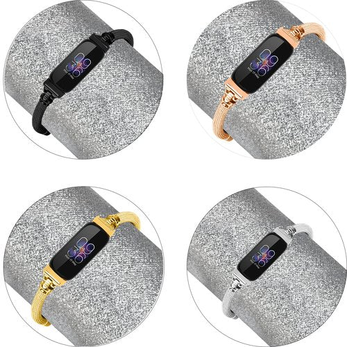 Gimuk Straps Compatible with Fitbit Inspire 2 Strap, Women Stainless Steel Metal Adjustable Replacement Wristband Strap Bracelet for Fitbit Inspire 2/Inspire/Inspire HR/Ace 2 Small Large, 5.5"-8.1",
