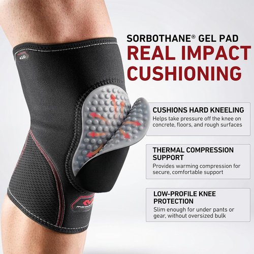 McDavid Knee Pad - Thick Gel Insert for Impact Absorption | Compression Sleeve for Sports - Left/Right Knee