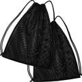 Frienda Mesh Drawstring Backpack - Versatile Beach & Gym Bag for Travel & Workout Gear | Black