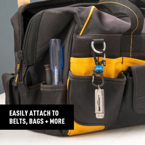 Nite IZE SlideLock 360 Degree Magnetic Locking Dual Carabiner - S-Biners with Twist-to-Lock Collar - Magnetic Carabiner Keychains for Keys, Camping Accessories & More - Blue