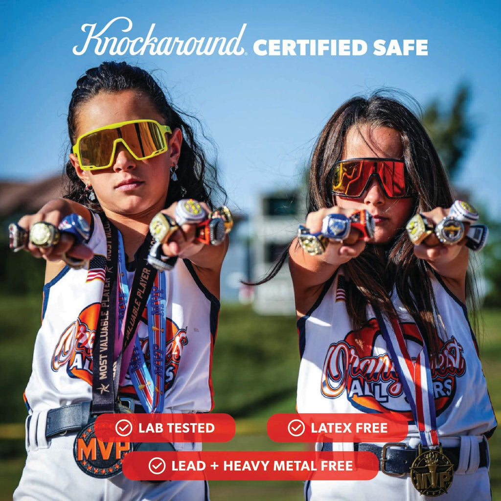 Knockaround Kids Campeones Sport Sunglasses for Kids - Shield Sunglasses - UV400 Protection - Baseball