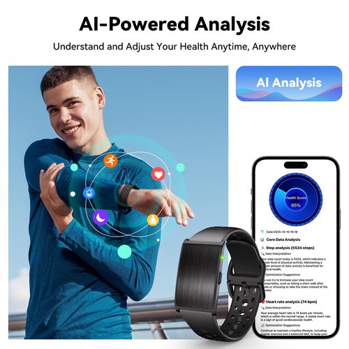 iSo Tech Smart Bracelet for Men Women, Activity Health Fitness Trackers with 60-Day Battery Life, 24/7 Continuous Heart Rate Blood Pressure SpO2 HRV Stress Sleep Monitor, 170+ Sports Modes, Sub-Free
