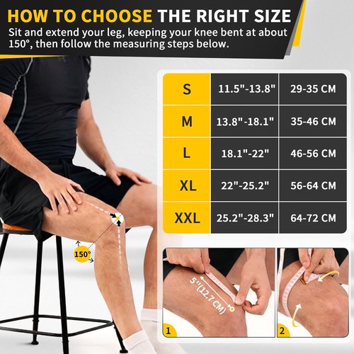 CAMBIVO Knee Brace - Compression Sleeve with Side Stabilizers & Patella Pad | 2-Pack, Black, Small