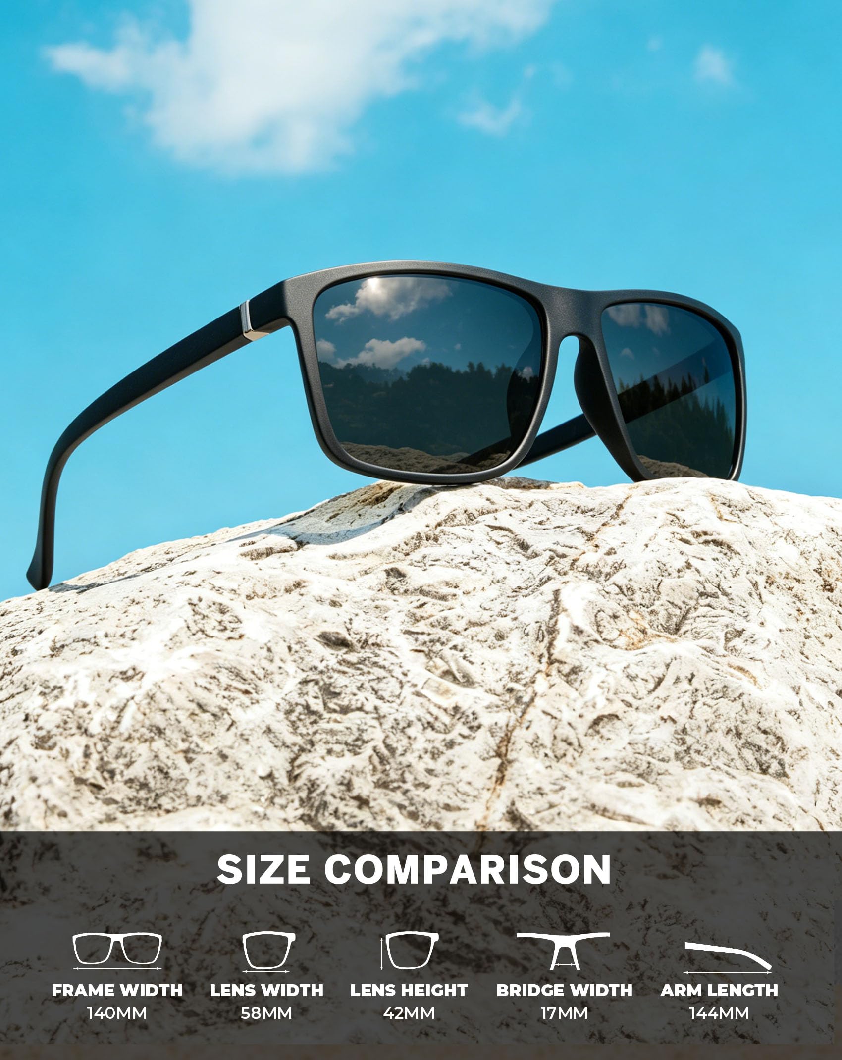 KALIYADI Polarized Sunglasses for Men and Women, Mens Sunglasses Polarized with UV Protection for Driving Fishing Golf (3 Packs)