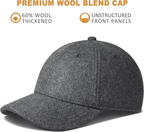 GADIEMKENSD Unstructured Wool Baseball Cap - Winter Warmth & Adjustable Fit | Stylish Headwear