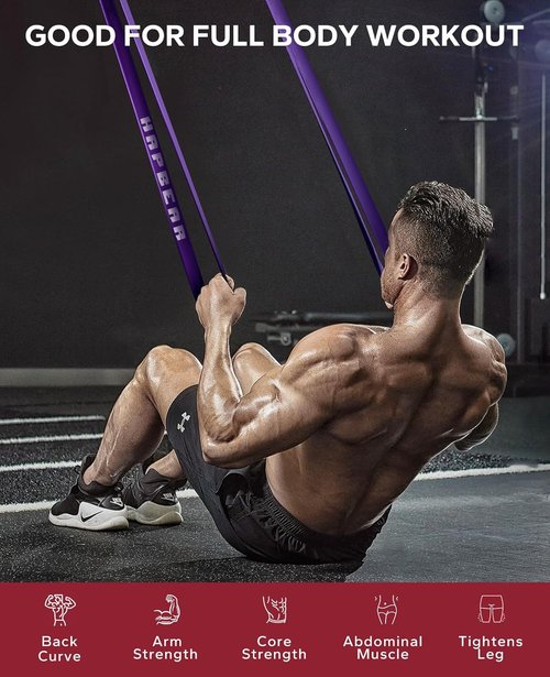 HAPBEAR Pull Up Assistance Bands - Resistance Bands Set for Muscle Training & Stretching | Durable Exercise Bands