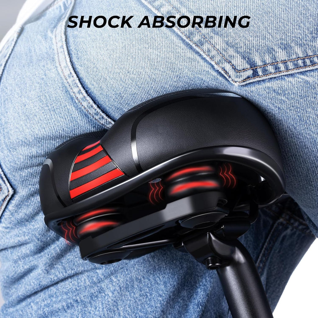 Youngdo Bike Seat - Comfortable Wide Gel Saddle for Road & Mountain Bikes | Breathable Design
