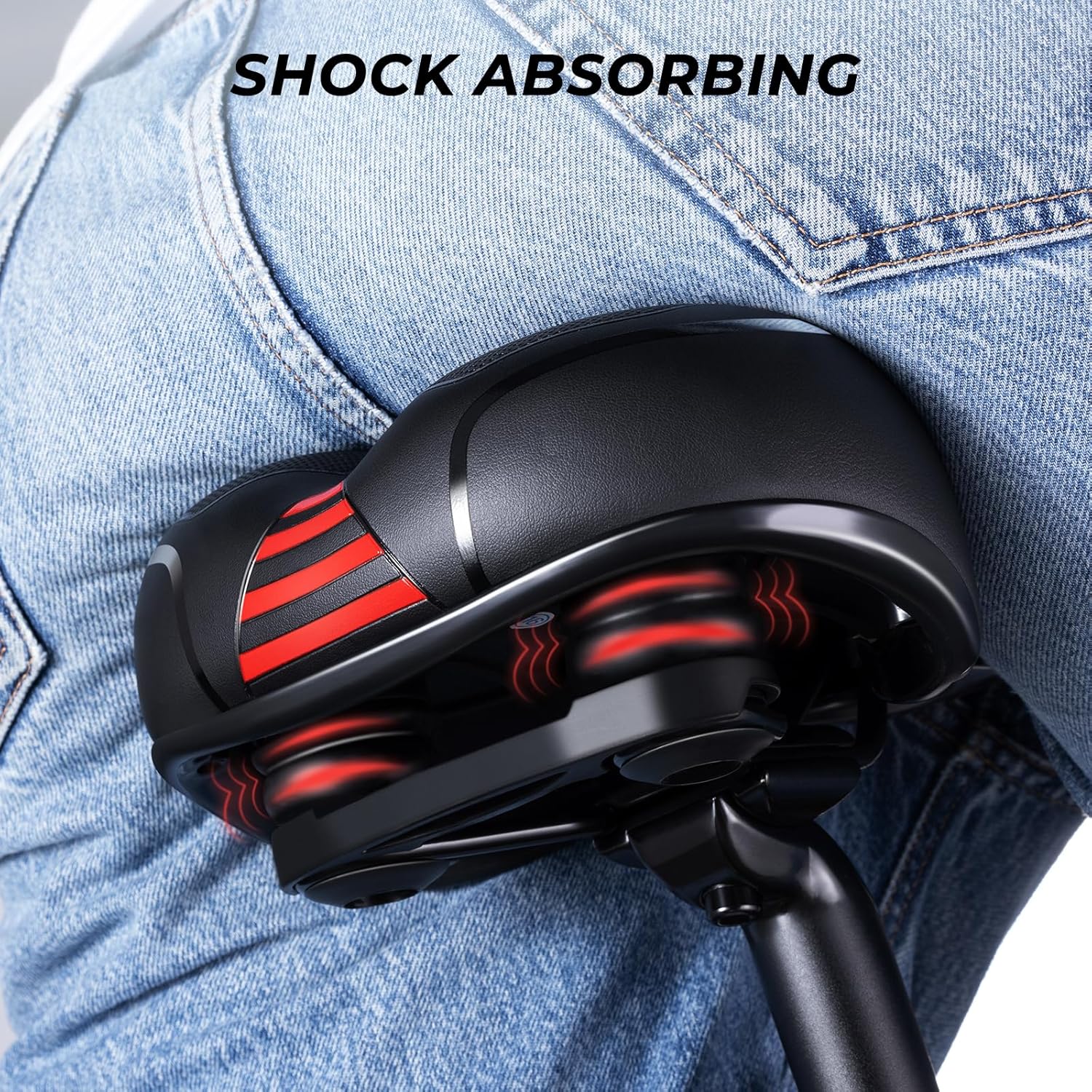 Youngdo Bike Seat - Comfortable Wide Gel Saddle for Road & Mountain Bikes | Breathable Design
