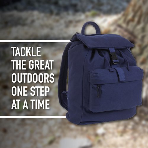 Rothco Canvas Daypack – Heavy-Duty Cotton Canvas Backpack for Hiking, Camping, Traveling, and Daily Use – 34L Capacity, Earth brown