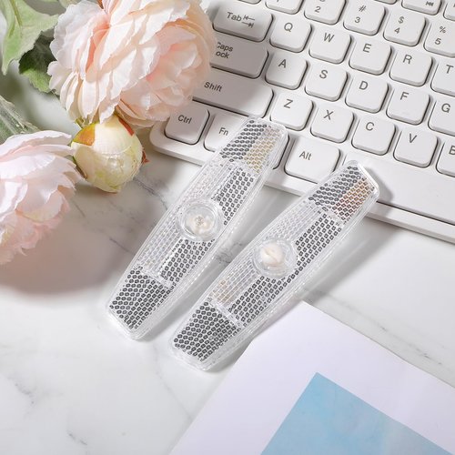 FdcZeyxior 2 Pcs Bike Reflectors, White Bike Wheel Reflectors Bicycle Reflector Portable Bikes Lights Mountain Safety Warning Light Bikes Reflector for Men Women Night Riding
