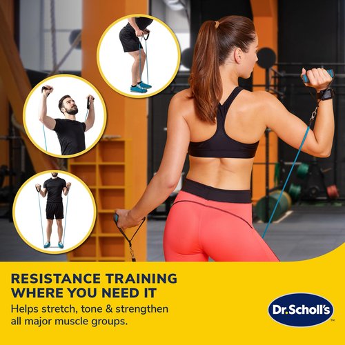 Dr. Scholl's Resistance Band W/Door Anchor (Light Resistance 10lb) - Balance, Stability, Joint Rehabilitation, Muscle Pain, Injuries, Arthritis (10lb)