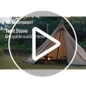 Black Portable Wood Burning Tent Stove with Chimney Pipes for Outdoor Heating and Cooking