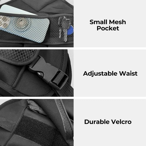 Adjustable Weighted Vest, 4-10lb Vest with 6 Ironsand Weights and Large Pocket, Weight Vest for Men Women Strength Training, Running, Walking
