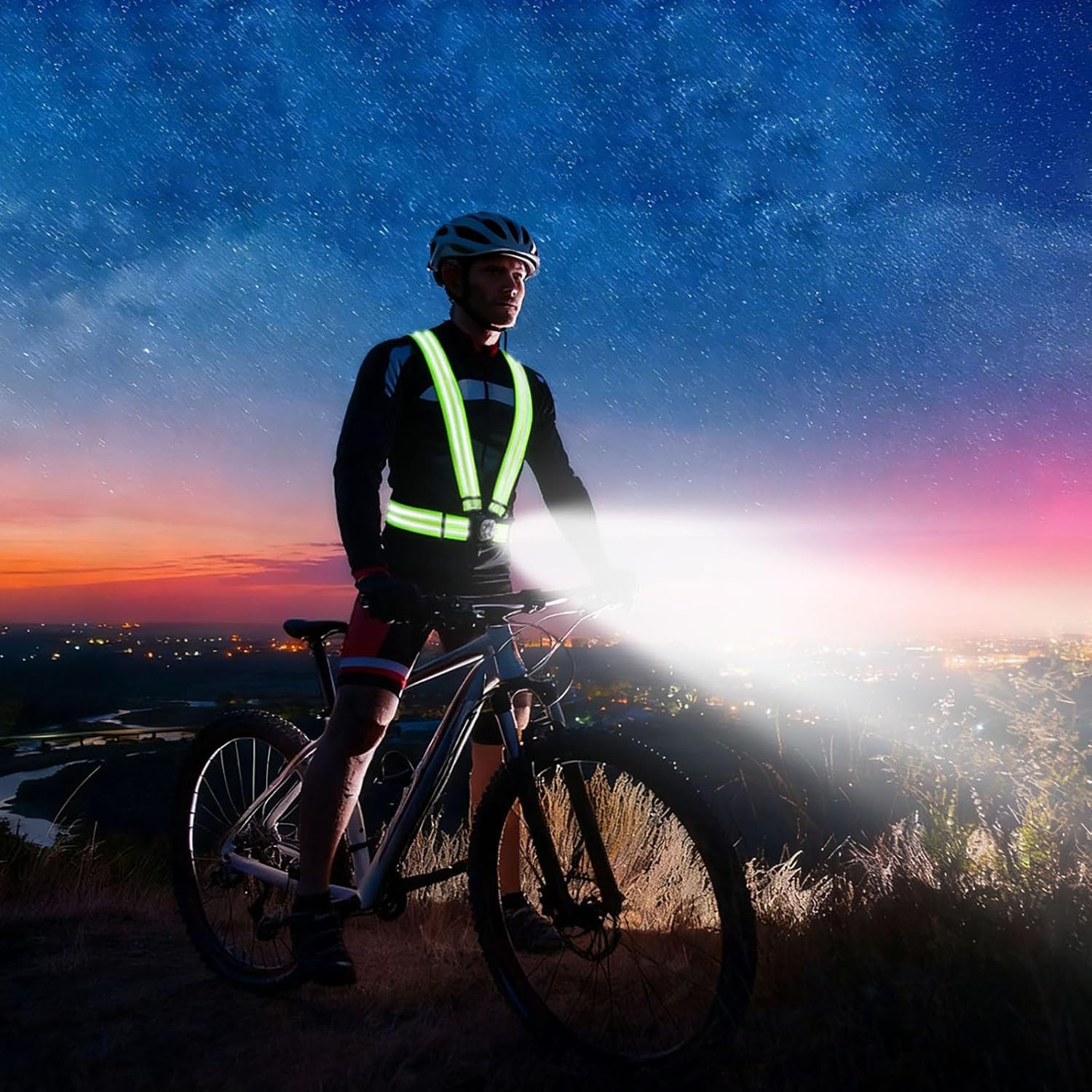 Skiennix Running Lights - Adjustable Reflective LED Chest Light for Night Safety | IPX4 Waterproof Gear