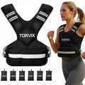 Torvix - Weighted Vest Adjustable 6-15 lbs for Men Women - Running Walking Training Vest with Reflective Strips & Pocket - Weight Vest for Workout Exercise Fitness Gym