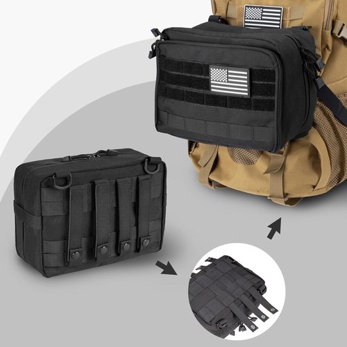 Jueachy Tactical Molle Pouch - Large Utility Tool Organizer with Expandable Design & U.S.A Patch Included