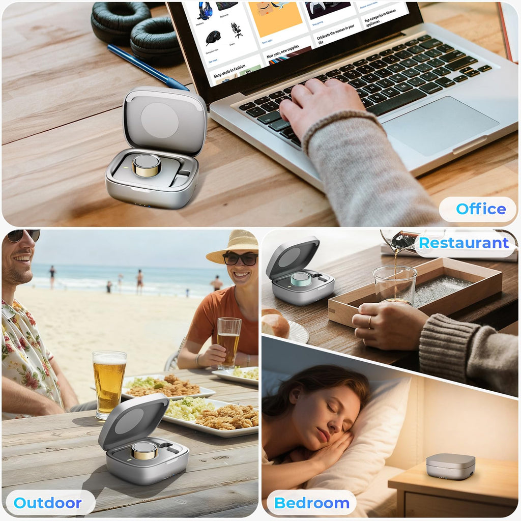Portable Charging Case for Oura Ring 4 & 3 Charger, 1000mAh Battery Capacity Supports 30-Day Long Runtime, Fits All Ring Sizes |Charges at Your Desk or on the go (Official Charger Not Included)