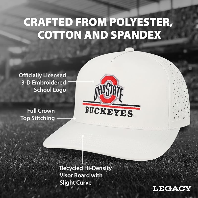 Officially Licensed Ohio State Buckeyes Baseball Cap - Legacy Adjustable Hat