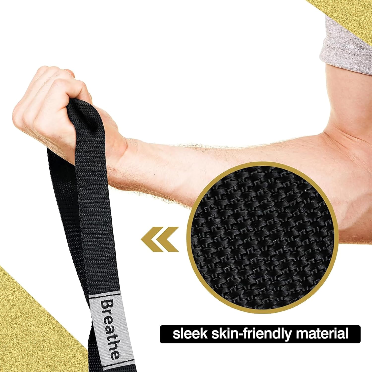 Yoga Strap by Stretching Strap - 10 Loop Non-Elastic Stretch Band for Flexibility & Physical Therapy