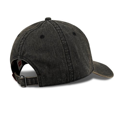 Washed Denim Baseball Hat, Black, One Size