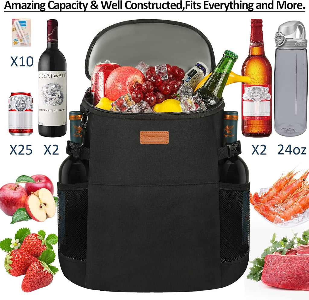Skiennix Camping Cooler Backpack - Insulated & Leak-Proof for 30-45 Cans | Waterproof Thermal Bag for Travel, Picnics & Beach