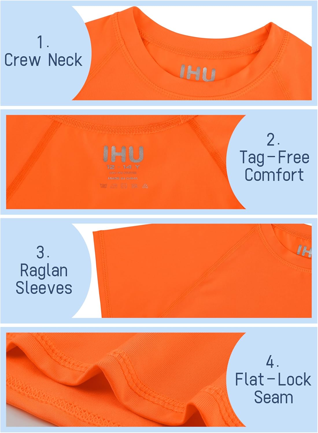 Skiennix Boys' Rash Guard - UPF 50+ Neon Short Sleeve Swim Shirts | Quick Dry Sun Protection - 4 Pack