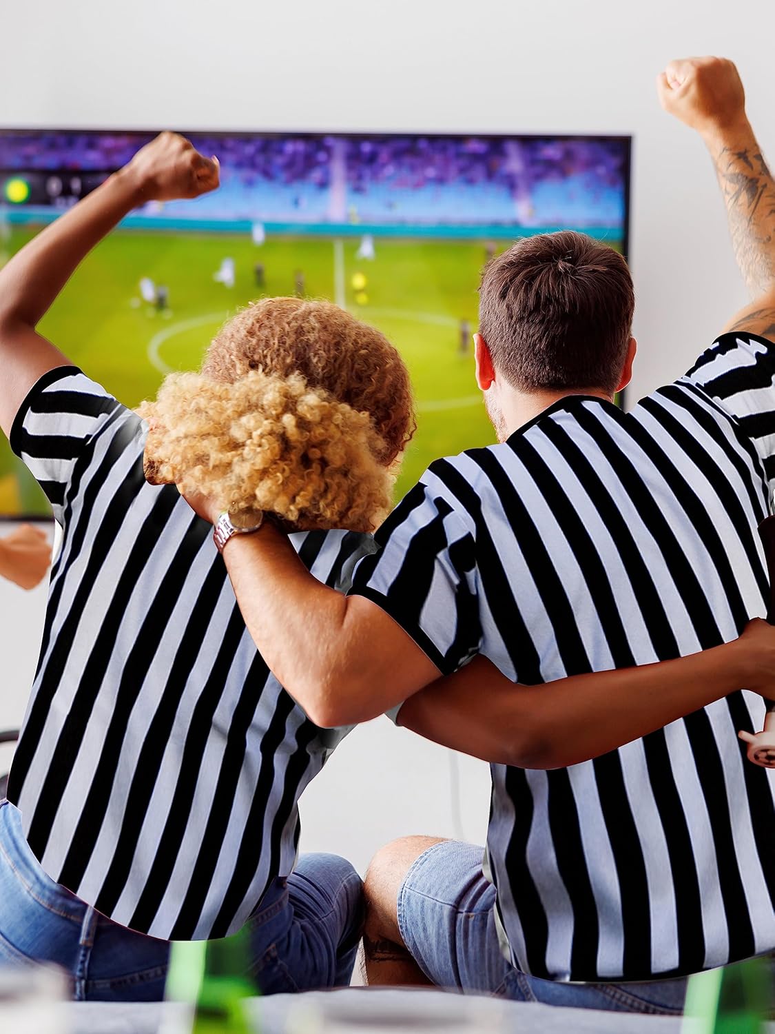 Skiennix Referee Shirt - V-Neck Striped Jersey for Men & Women | Professional Sports Uniform