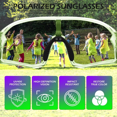 FEISEDY Kids Sunglasses Polarized Youth Baseball Sunglasses Sports Cycling Glasses for Boys Girls Age 4-8 B0183