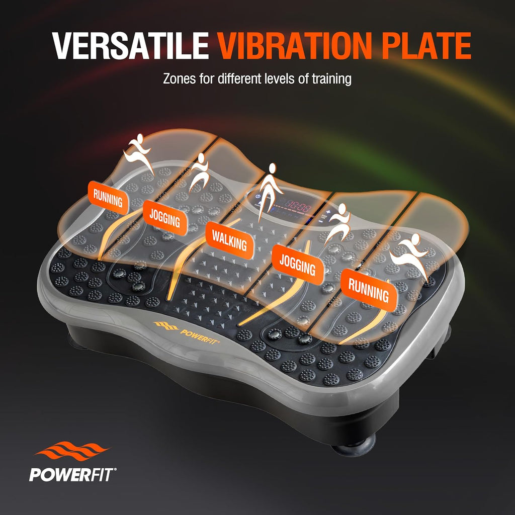 Powerfit Vibration Plate Exercise Machine - Full Body Vibration Platform for Weight Loss & Lymphatic Drainage