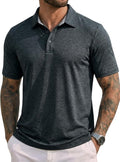 MAGCOMSEN Men's Polo Golf Shirt - Moisture-Wicking 3-Button Athletic Tee | Casual Short Sleeve Design