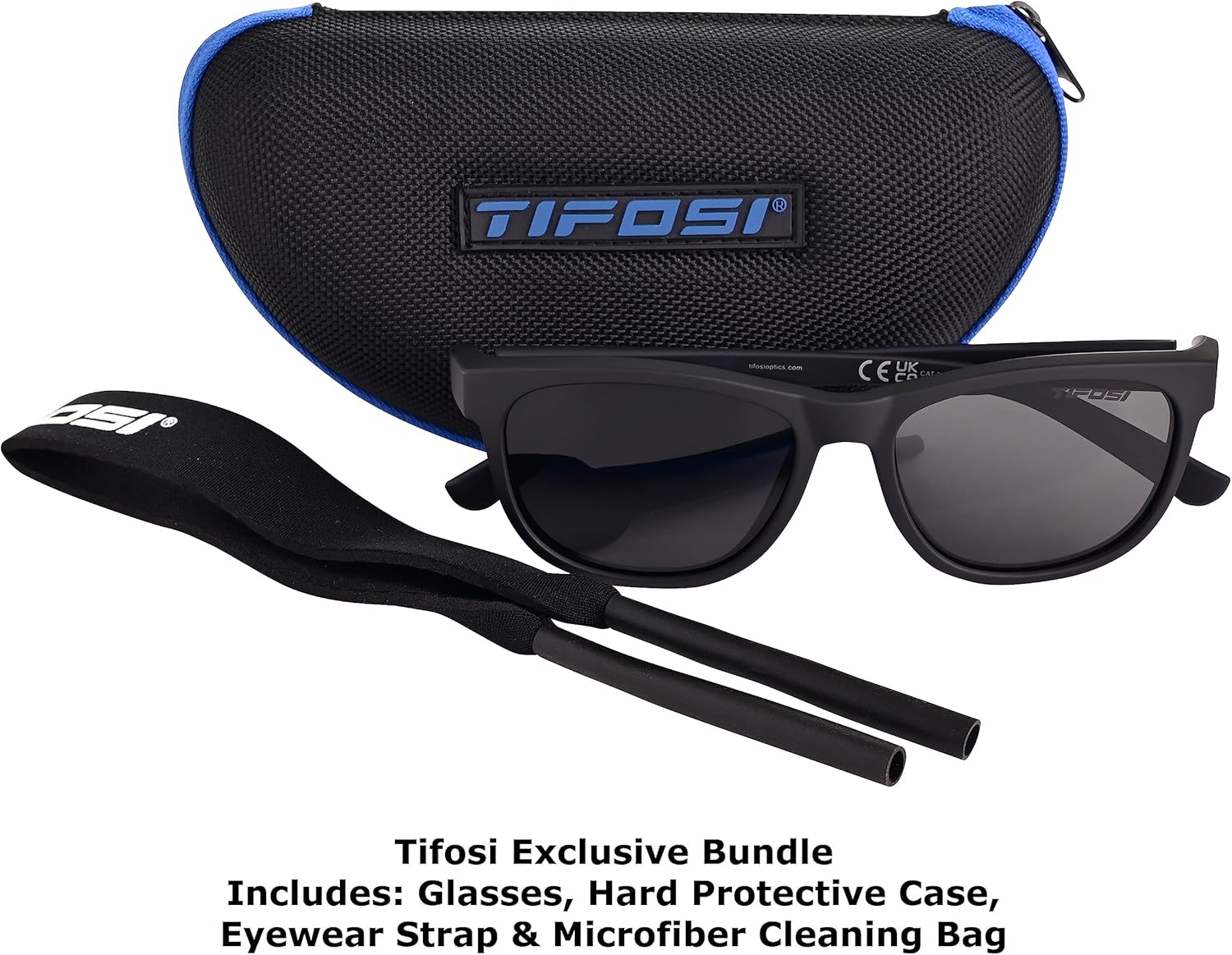 Tifosi Optics Swank Sunglasses - Stylish Bundle with Case & Eyewear Straps for Ultimate Protection