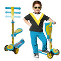 SKIDEE Kick Scooter for Kids 3-5 Foldable 3 Wheel Scooter with Lean-to-Steer, Adjustable Height, Removable Seat & LED Light Wheels Toddler Scooter for 3 to 12 Year Old Boys/Girls