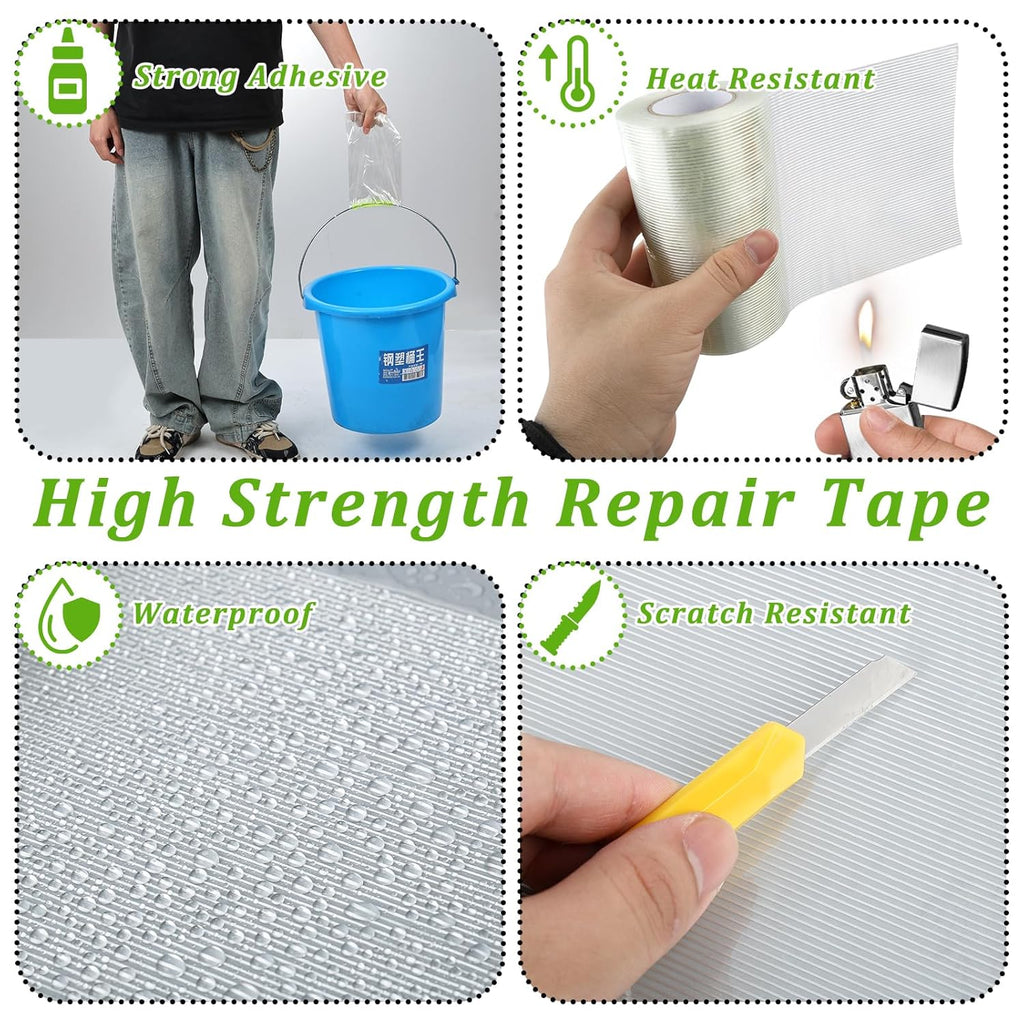 Skiennix 5-Inch RV Awning Repair Tape - Heavy Duty Waterproof & UV-Proof | 70FT Roll with Scissors