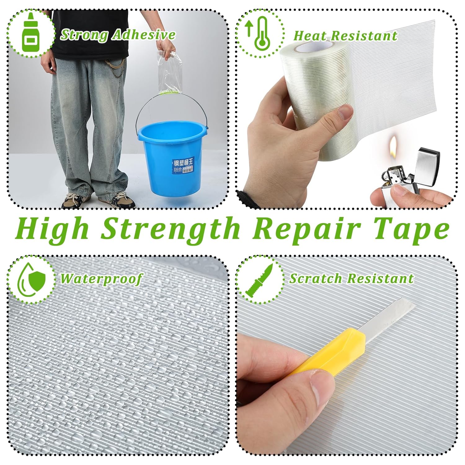 Skiennix 5-Inch RV Awning Repair Tape - Heavy Duty Waterproof & UV-Proof | 70FT Roll with Scissors