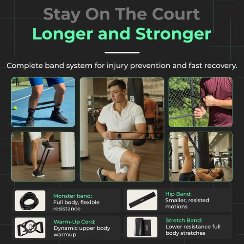 ADV Training Kit V2: Tennis Trainer Equipment for Tennis Training, Practice & Drills – Includes Counting Jump Rope, Resistance Bands, Stretch Bands for Exercise, Tennis Trainer Rebound Ball & Cones