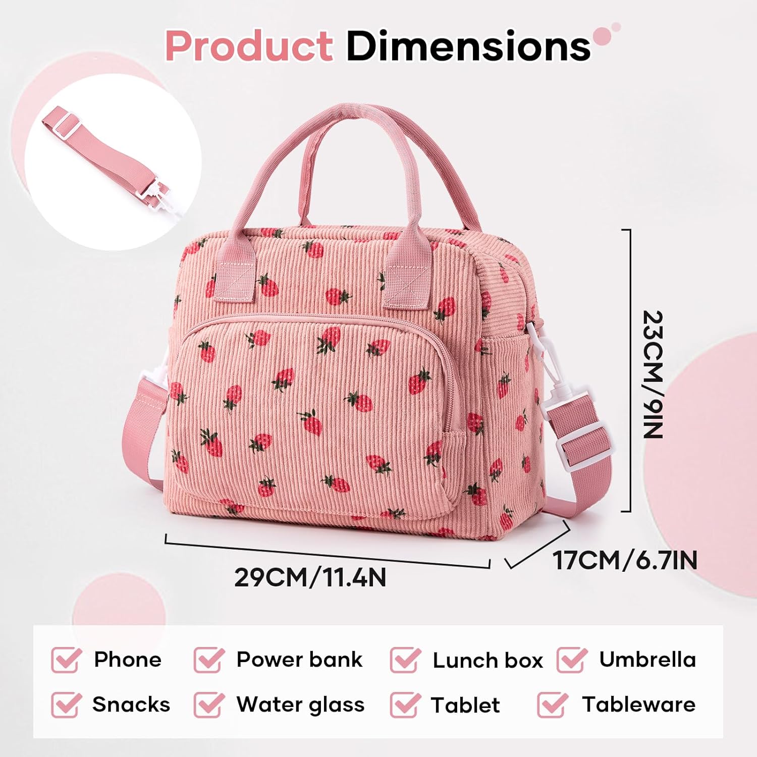 Regine Switzerland Insulated Lunch Bag - Stylish Corduroy Tote for Women | Reusable Cooler for Work & Travel