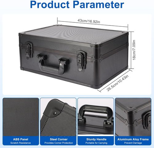 EcoVibe Graded Card Case - Aluminum Alloy Trading Card Storage Box with Carry Handle | Fits PSA, TCG, CSG, BGS, SGC Slabs