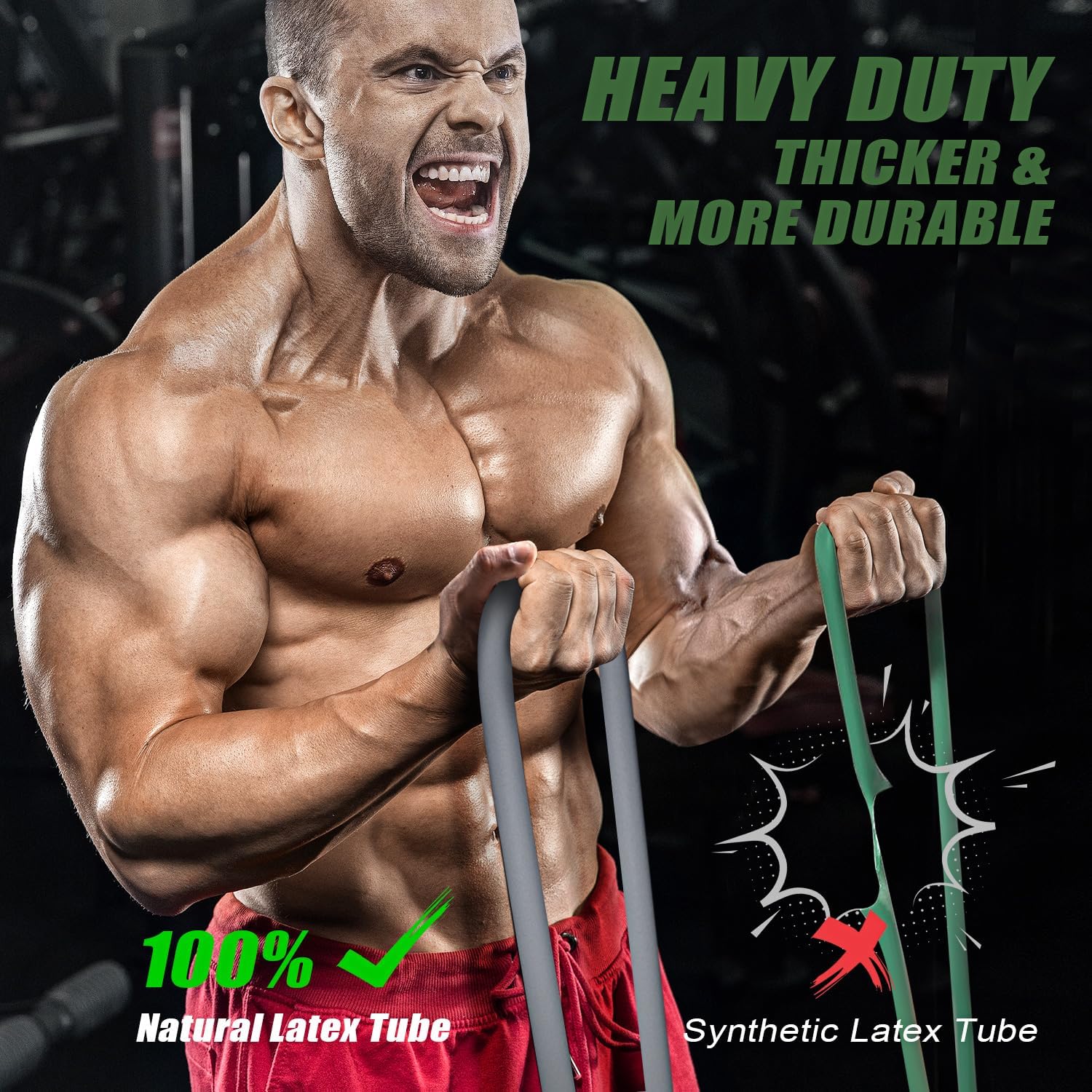WOQQW Heavy Resistance Bands - 350lbs/450lbs Exercise Bands with Handles for Strength Training | Home Gym Equipment