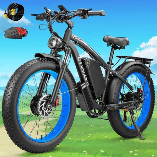 **Skiennix 6000W Peak Dual Motor Ebike - Fast 52V 34Ah Electric Bike for Adults | 45 MPH, 100 Miles, 24" Fat Tires**