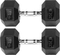 Fitvids Premium Hex Dumbbells - Rubber Encased, 35LB Pair for Enhanced Strength Training