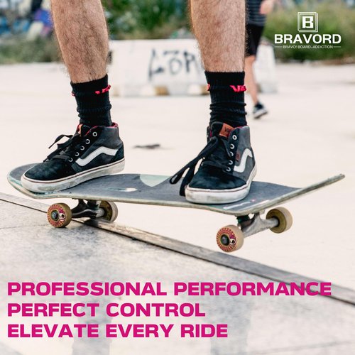 BRAVORD Classic Skateboard Wheels, 52mm 99A Skateboard Wheel for Trick, Street–Pack of 4