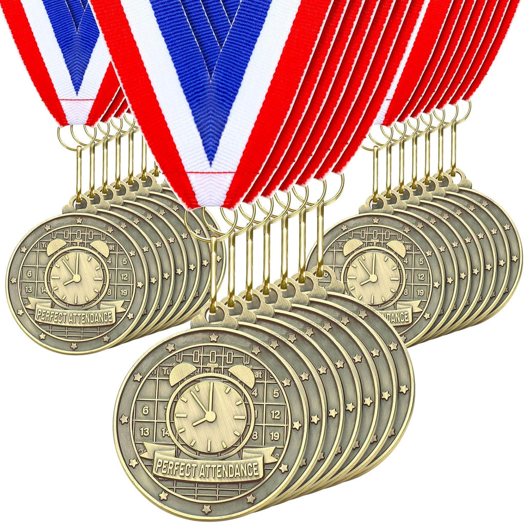 Quelay 30 Pcs Gold Medals - 2'' Award Trophies with Neck Ribbons for Kids & Adults | Graduation & Competitions