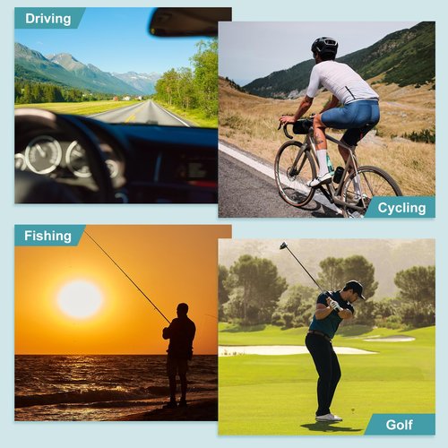 HARFINGTON Sport Sunglasses Cycling Polarized Sun Glasses for Men Women Mountain Bike Driving Fishing Running, Beige & Gray